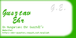 gusztav ehr business card